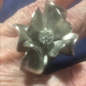 Premier Designs Silver Sculptural Flower Ring